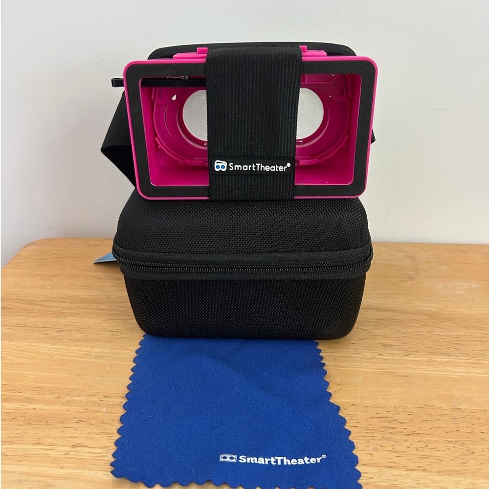 Smart Theater VR Headset Pink with Case & Cloth